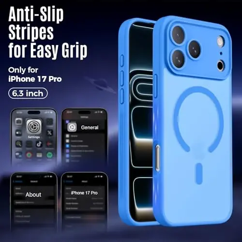 Symcele iPhone 17 Pro Kılıfı için Tasarlandı, MagSafe ile Uyumlu, [Kamera Koruması] [15FT Askeri Düşme Koruması] Darbeye Dayanıklı Yarı Saydam Mat Kaymaz Telefon Kılıfı, 6.3