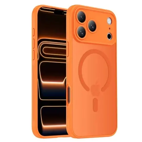 Symcele iPhone 17 Pro Max Kılıfı için Tasarlandı, Kozmik Turuncu | MagSafe ile Uyumlu, Kamera Koruması, [15FT Askeri Düşme Koruması] Darbeye Dayanıklı Yarı Saydam Mat Kaymaz Kılıf, 6.9