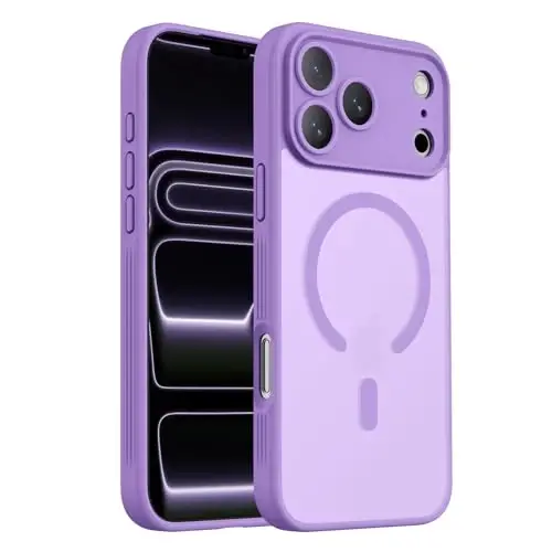 Symcele iPhone 17 Pro Max Kılıfı için Tasarlanmıştır, MagSafe ile Uyumlu, [Kamera Koruması] [15FT Askeri Düşme Koruması] Darbeye Dayanıklı Yarı Saydam Mat Kaymaz Kılıf, 6.9