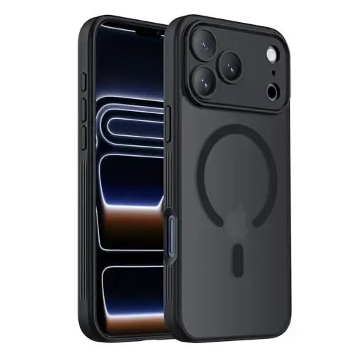 Symcele iPhone 17 Pro uchun mo'ljallangan g‘ilof, MagSafe bilan mos keladi, [Kamera muhofazasi] [15FT Harbiy darajadagi tushishdan himoya] Zarbaga chidamli yarim shaffof mat sirpanmaydigan telefon g‘ilofi, 6.3