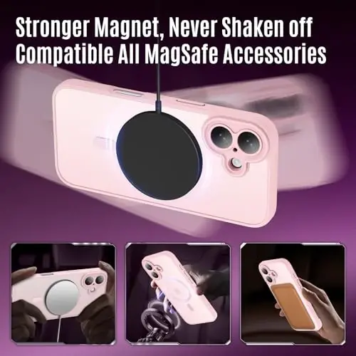 Symcele iPhone 17 uchun mo‘ljallangan g‘ilof, MagSafe bilan mos, [Kamera himoyasi] [15FT harbiy darajadagi himoya] Zarbalarga chidamli, shaffof mat, sirpanmaydigan telefon g‘ilofi, 6.3