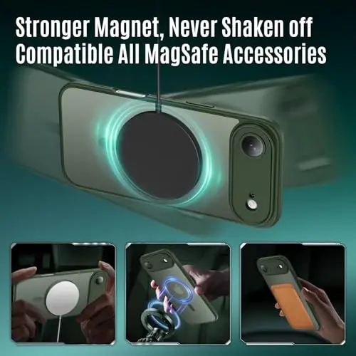 Symcele, iPhone Air Kılıf için Tasarlandı, MagSafe Uyumlu, [Kamera Koruması] [15FT Askeri Düşme Koruması] Darbeye Dayanıklı Yarı Saydam Mat Kaymayı Önleyici İnce Slim Telefon Kılıfı, 6.5