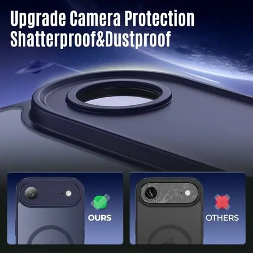 Symcele iPhone Air Kılıf için Tasarlanmış, MagSafe Uyumlu, [Kamera Koruması] [15FT Askeri Düşme Koruması] Darbeye Dayanıklı Yarı Saydam Mat Kaymaz İnce İnce Telefon Kılıfı, 6.5
