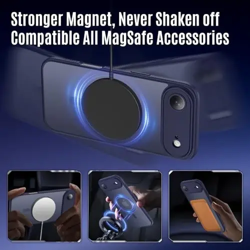 Symcele iPhone Air Kılıf için Tasarlanmış, MagSafe Uyumlu, [Kamera Koruması] [15FT Askeri Düşme Koruması] Darbeye Dayanıklı Yarı Saydam Mat Kaymaz İnce İnce Telefon Kılıfı, 6.5
