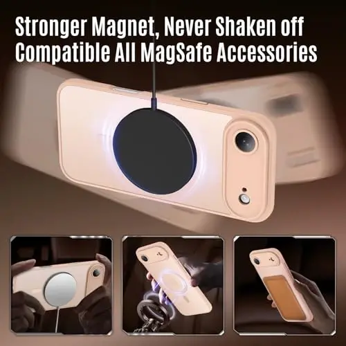 Symcele, iPhone Air Kılıf için Tasarlanmıştır, MagSafe ile Uyumludur, [Kamera Koruması] [15FT Askeri Düşme Koruması] Darbeye Dayanıklı Yarı Saydam Mat Kaymaz İnce Telefon Kılıfı, 6.5