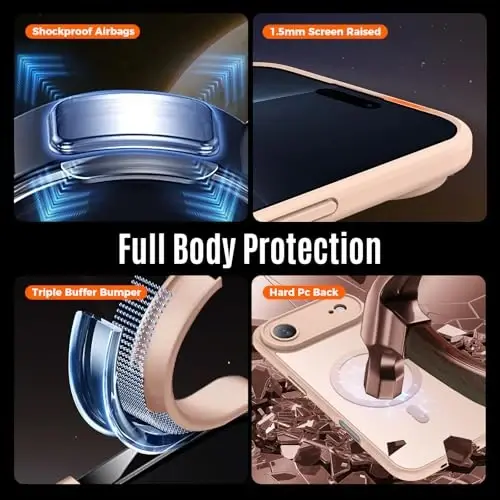 Symcele, iPhone Air Kılıf için Tasarlanmıştır, MagSafe ile Uyumludur, [Kamera Koruması] [15FT Askeri Düşme Koruması] Darbeye Dayanıklı Yarı Saydam Mat Kaymaz İnce Telefon Kılıfı, 6.5