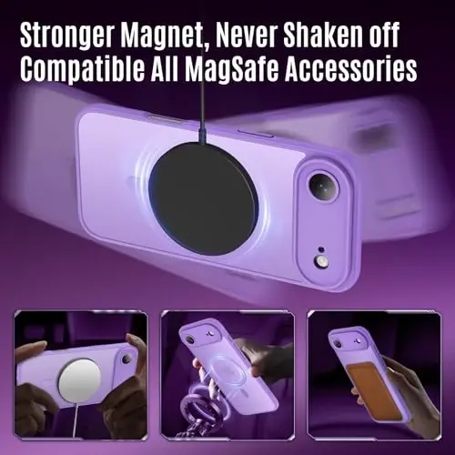 Symcele, iPhone Air Kılıfı için Tasarlanmıştır, MagSafe ile Uyumludur, [Kamera Koruması] [15FT Askeri Düşme Koruması] Darbeye Dayanıklı Yarı Saydam Mat Kaymaz İnce Slim Telefon Kılıfı, 6.5