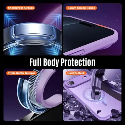 Symcele, iPhone Air Kılıfı için Tasarlanmıştır, MagSafe ile Uyumludur, [Kamera Koruması] [15FT Askeri Düşme Koruması] Darbeye Dayanıklı Yarı Saydam Mat Kaymaz İnce Slim Telefon Kılıfı, 6.5