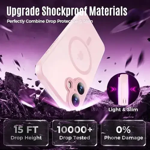 Symcele разработан для чехла iPhone 16, совместимый с MagSafe, с защитными пленками для экрана X2, [Защита камеры] [15FT Military Drop Protection] Противоударный чехол для телефона, 6.1