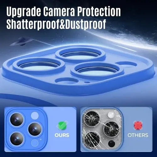 Symcele разработан для iPhone 15 Pro, совместим с MagSafe, с защитными пленками для экрана X2, [защита камеры] [военная защита от падений 15 футов], противоударный чехол для телефона, 6,1'', синий - 4