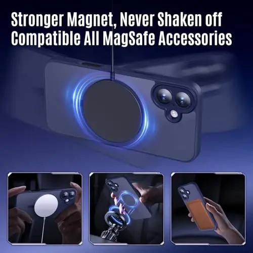 Symcele разработан для iPhone 16 Case, совместимый с MagSafe, с защитными пленками для экрана Privacy Screen X2, [защита камеры] [защита от падения с высоты 15 футов] противоударный чехол для телефона, 6.1