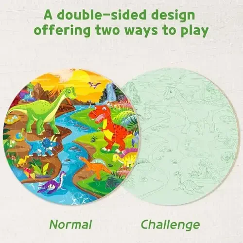 SYNARRY Floor Puzzles for Kids Ages 4-6, Large 70 Piece Dinosaur Puzzles for Toddlers Ages 2-4, Dinosaur Puzzles for Kids 4-8, Preschool Toys Gifts for 3 4 5 6 7 8 Years Old Toddlers Boys Girls Child - SYNARRY (1)