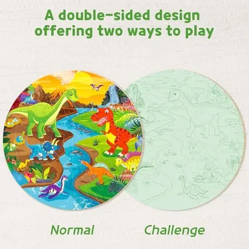 SYNARRY Floor Puzzles for Kids Ages 4-6, Large 70 Piece Dinosaur Puzzles for Toddlers Ages 2-4, Dinosaur Puzzles for Kids 4-8, Preschool Toys Gifts for 3 4 5 6 7 8 Years Old Toddlers Boys Girls Child - 2
