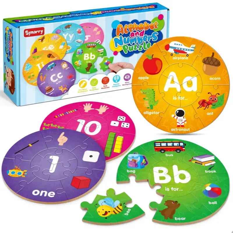 SYNARRY Yog'och Raqam va Harflar Yig'machalari, 3-5 yoshli bolalar uchun, 3 yoshdan oshgan chaqaloqlar uchun ABC o'rganish, Maktabgacha yoshdagi bolalar uchun faoliyatlar, Montessori ta'lim o'yinchoqlari, 4-8 yoshli o'g'il va qiz bolalar uchun sovg'alar - 7