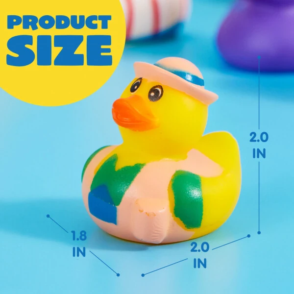Joyfy 120 Pcs Rubber Ducks, Mini Rubber Duckie Toys with Mesh Carry Bag for Kids Baby Bath Shower Toys, Birthday Gifts, Summer Beach Pool Activity, Party Favors- - 3