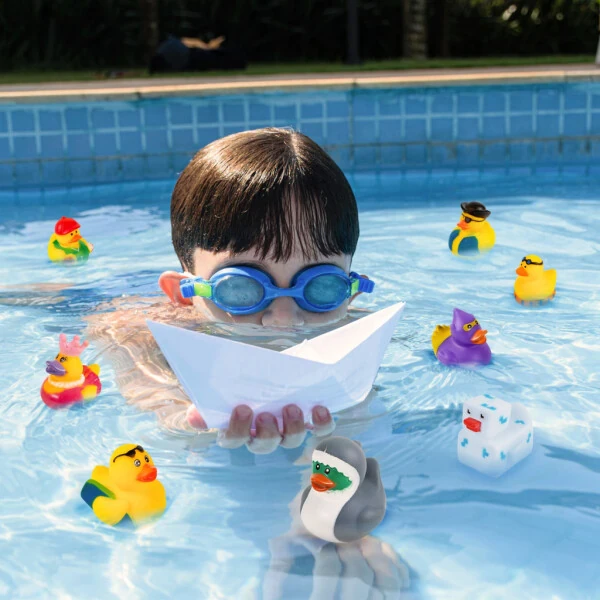 Joyfy 120 Pcs Rubber Ducks, Mini Rubber Duckie Toys with Mesh Carry Bag for Kids Baby Bath Shower Toys, Birthday Gifts, Summer Beach Pool Activity, Party Favors- - 11