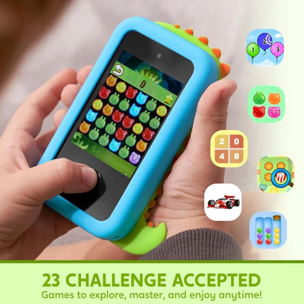 Joyfy Kids Smart Phone for Boys Kids Toys, Toddler Phone Toys with Dual Camera, Game, Music Player, Alarm Clock, 8GB Card, Best Christmas Birthday Gift for 3-11 Year Old(Dinosaur) - 3