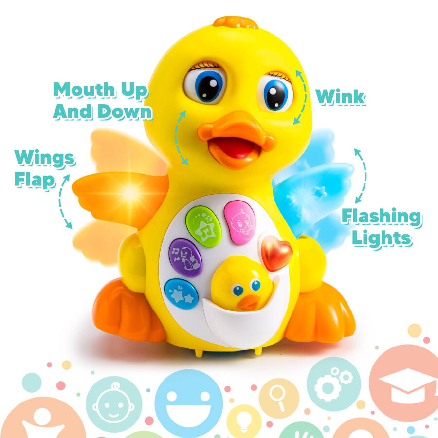 SYNCFUN Musical Toys for Toddlers 1 2 3 Year Old, Dancing Walking Duck Toy with Music and Lights, Learning Toy for Baby Kids - 9