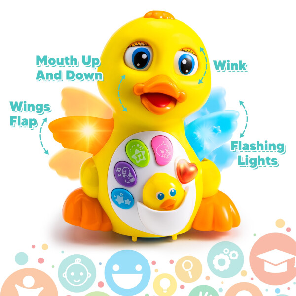 SYNCFUN Musical Toys for Toddlers 1 2 3 Year Old, Dancing Walking Duck Toy with Music and Lights, Learning Toy for Baby Kids - 2