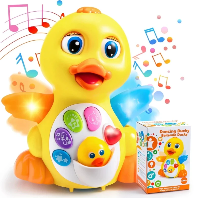SYNCFUN Musical Toys for Toddlers 1 2 3 Year Old, Dancing Walking Duck Toy with Music and Lights, Learning Toy for Baby Kids - SYNCFUN