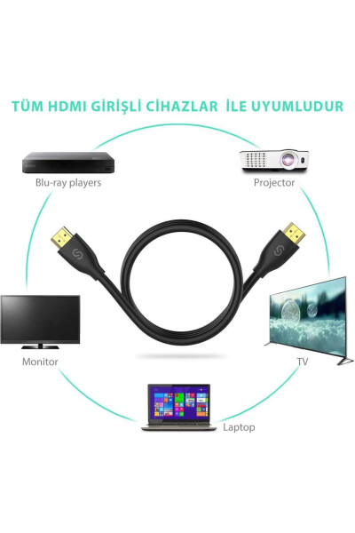 Syncwire 4k Altın Uçlu Ultra Hdtv 4k 60fps 18gbps Hdmi Kablo 2mt - 8