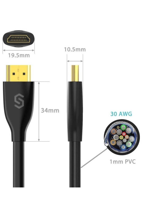 Syncwire 4k Gold-Plated Ultra Hdtv 4k 60fps 18gbps Hdmi Cable 2mt - 5