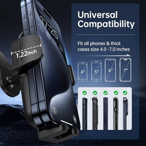 Syncwire Avtomobil Telefon Usti, Universal Dashbord va Tesla Ekrani Uchun, [Super Barqaror] Avtomobil Telefon O'rnatish, Yig'iladigan Alyuminiy Qotishma Qo'li, iPhone 15 Pro Max 14 13 12 11 va Barcha Telefonlar Uchun Mobil Telefon Avtomobil Usti - 6