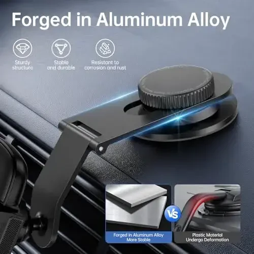 Syncwire Avtomobil Telefon Usti, Universal Dashbord va Tesla Ekrani Uchun, [Super Barqaror] Avtomobil Telefon O'rnatish, Yig'iladigan Alyuminiy Qotishma Qo'li, iPhone 15 Pro Max 14 13 12 11 va Barcha Telefonlar Uchun Mobil Telefon Avtomobil Usti - 1
