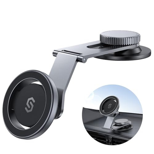 SYNCWIRE Fits MagSafe Car Mount for Universal Dashboard, Tesla Screen, Magnetic Phone Holder for Car, Foldable Aluminum Alloy Arm, Super Stable Car Mount for iPhone 15 Pro Max 14 13 12 & All Phones - SYNCWIRE