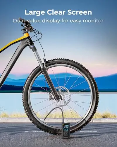 Syncwire Lastik Şişirici Taşınabilir Hava Pompası - 150 PSI 2 Kat Daha Hızlı Şişirme Akıllı Hava Pompası Araba Lastikleri İçin [Ekstra Büyük LCD] Dijital Basınç Ölçer ile, Araba, Motosiklet, Bisiklet ve Toplar İçin Otomatik Kapanma - 6