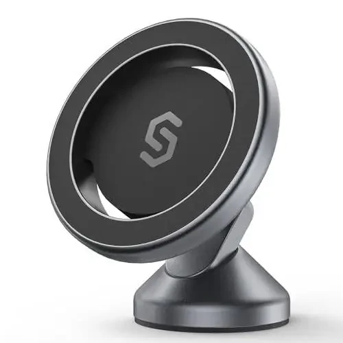 SYNCWIRE for MagSafe Car Mount - 360 Rotation Magnetic Phone Holder for Car Dashboard, Strong Magnets Car Phone Holder Mount Compatible iPhone 16 Pro Max 15 14 13 12,Samsung - MagSafe Car Accessories - 1