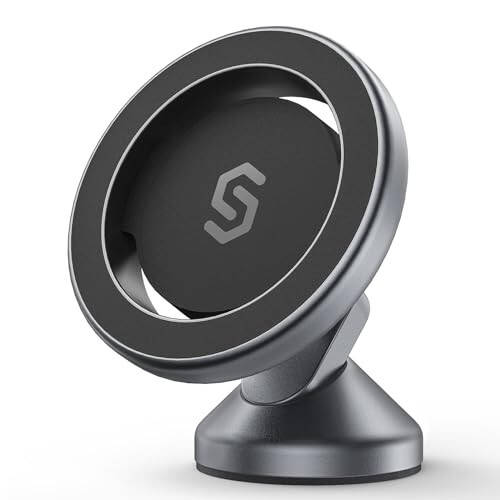 SYNCWIRE for MagSafe Car Mount - 360 Rotation Magnetic Phone Holder for Car Dashboard, Strong Magnets Car Phone Holder Mount Compatible iPhone 16 Pro Max 15 14 13 12,Samsung - MagSafe Car Accessories - 1