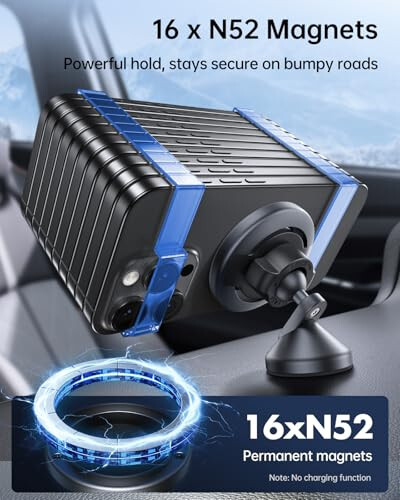 SYNCWIRE for MagSafe Car Mount - 360 Rotation Magnetic Phone Holder for Car Dashboard, Strong Magnets Car Phone Holder Mount Compatible iPhone 16 Pro Max 15 14 13 12,Samsung - MagSafe Car Accessories - SYNCWIRE (1)