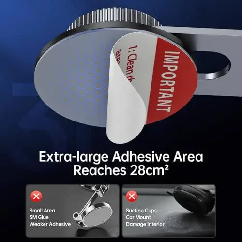 SYNCWIRE Fits MagSafe Car Mount for Universal Dashboard, Tesla Screen, Magnetic Phone Holder for Car, Foldable Aluminum Alloy Arm, Super Stable Car Mount for iPhone 16 Pro Max 15 14 13 12&All Phones - 2