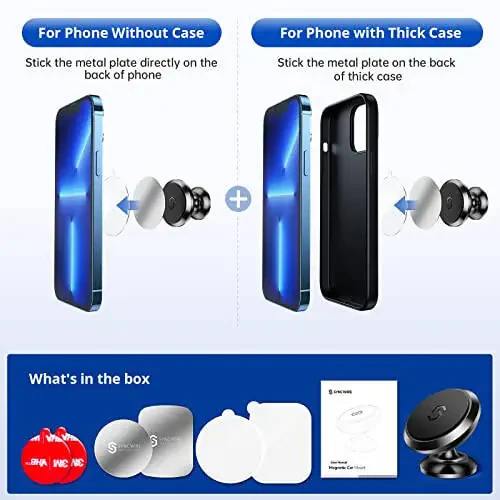 Syncwire Magnetic Car Phone Holder for Dashboard, Cell Phone Car Kits, 360° Adjustable Magnet Cell Phone Mount Compatible with iPhone, Samsung, LG, GPS, Mini Tablet and More - 6