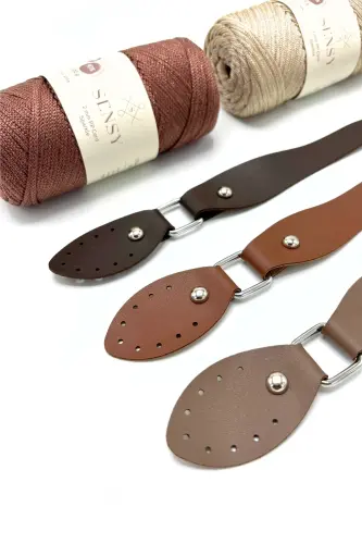 Synthetic Leather Bag Handle 43 cm Khaki - 4