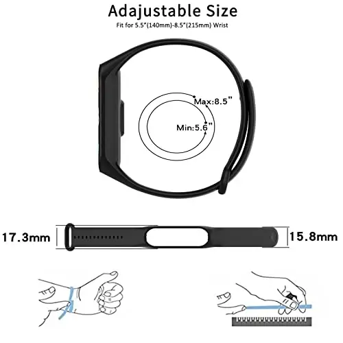SZBAMI Bands Replacement for Mi Band 7 Strap Wristbands Compatible with Xiaomi Mi Band 7 Smartwatch Accessories Colorful Bracelet for Women Men Silicone Smart Watch Xiaomi 7 Wrist Band - 3