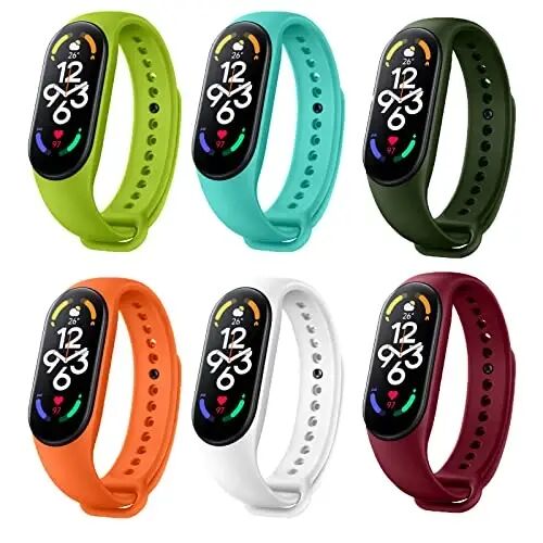 SZBAMI Bands Replacement for Mi Band 7 Strap Wristbands Compatible with Xiaomi Mi Band 7 Smartwatch Accessories Colorful Bracelet for Women Men Silicone Smart Watch Xiaomi 7 Wrist Band - 1