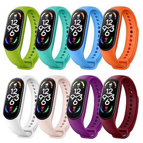 SZBAMI Mi Band 7 Bandlarini Almashtirish, Xiaomi Mi Band 7 Smartwatch Aksessuarlari bilan Mos keladigan Ayollar Erkaklar uchun Rangli Silikon Bilezik, Xiaomi 7 Bilezik - 1