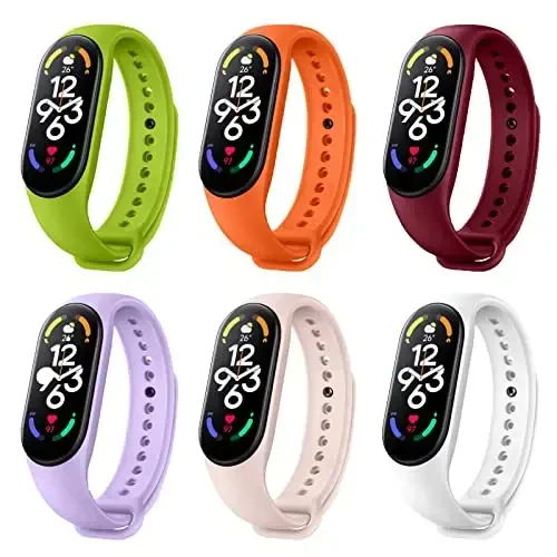 SZBAMI Bands Replacement for Mi Band 7 Strap Wristbands Compatible with Xiaomi Mi Band 7 Smartwatch Accessories Colorful Bracelet for Women Men Silicone Smart Watch Xiaomi 7 Wrist Band - 1