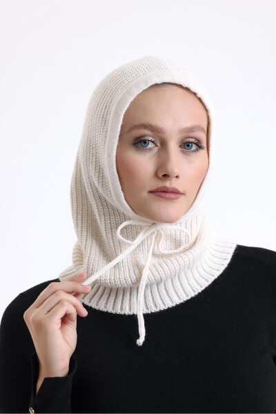 T-crazy Knitwear Balaclava Ribbed Knit Hooded Beanie, Hijab Beanie, Knit Hat, Balaclava - 1