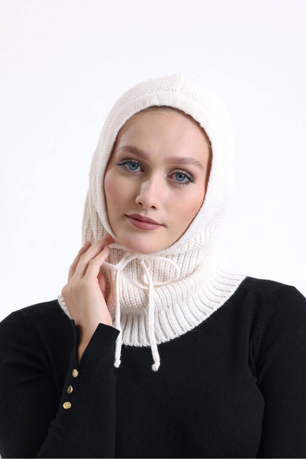 T-crazy Knitwear Balaclava Ribbed Knit Hooded Beanie, Hijab Beanie, Knit Hat, Balaclava - 5