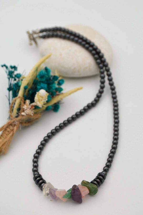 T Lock Healing Necklace, Crafted with Beloved Stones - 4