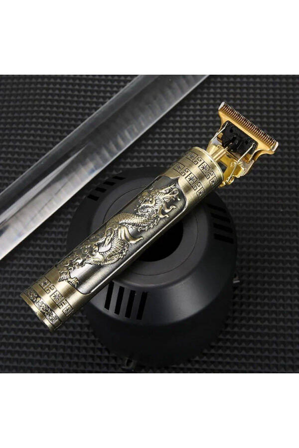 T Razor Electric Hair and Beard Trimmer with Gold Dragon Design and Zero Trim Option - 20