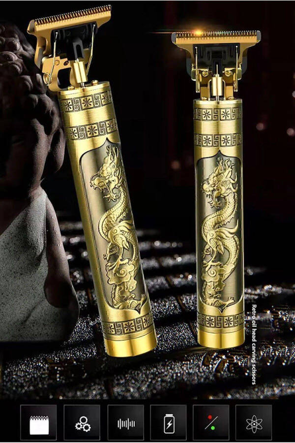 T Razor Electric Hair and Beard Trimmer with Gold Dragon Design and Zero Trim Option - 13