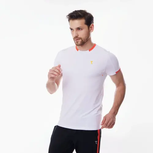 T-shirt - БЕЛО-ОРАНЖЕВЫЙ - 4