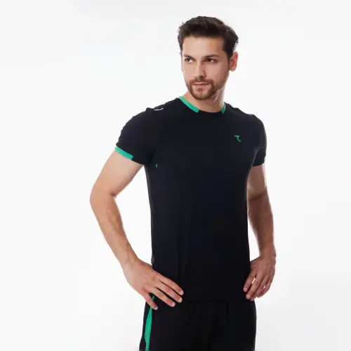 T-shirt - BLACK-LIME GREEN - 7SABER (1)