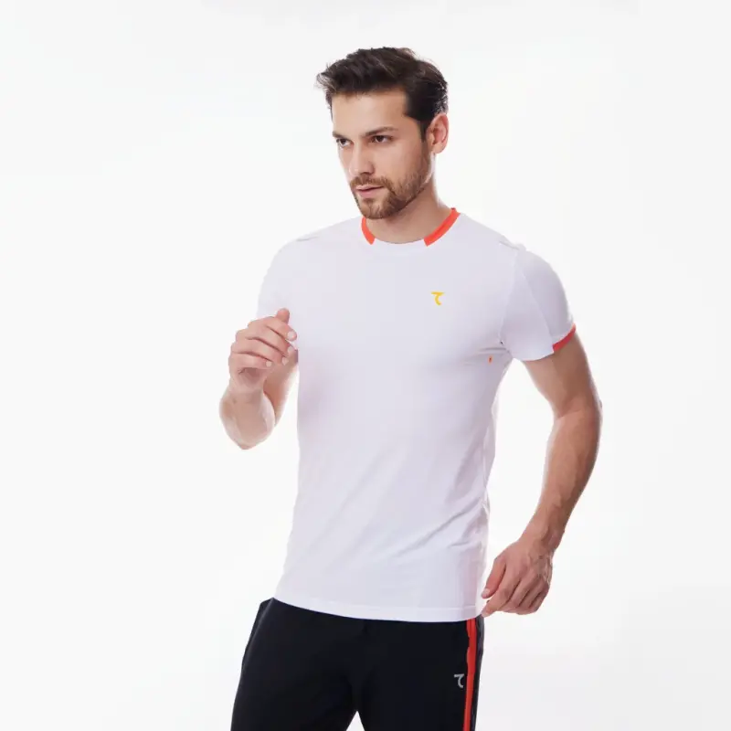 T-shirt - WHITE-ORANGE - 4