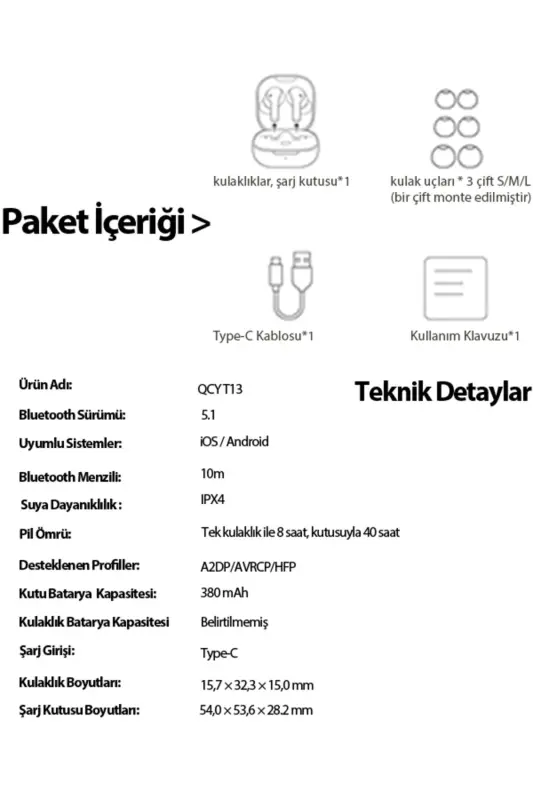 T13 Anc 4 Mikrofon Bluetooth 5.3 Simsiz Quloqchinlar Oq Faol Shovqinni Bekitish - 4