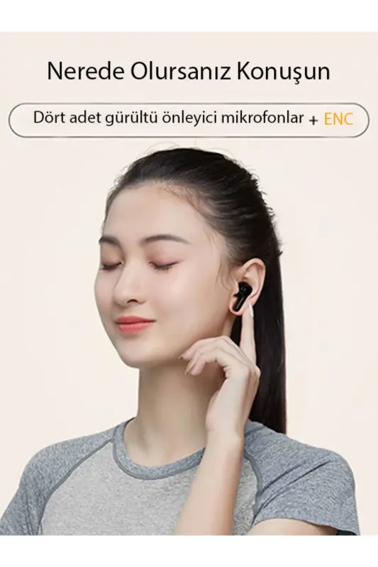 T13 Anc 4 Mikrofon Bluetooth 5.3 Simsiz Quloqchinlar Oq Faol Shovqinni Bekitish - 7